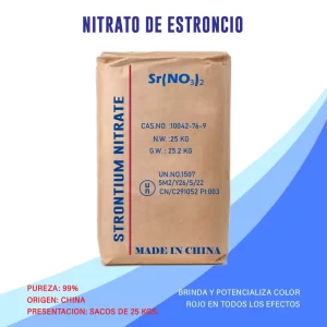 Nitrato de Estroncio en presentación comercial para pirotecnia.