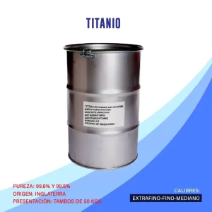 Titanio en partículas para efectos chispeantes en pirotecnia.